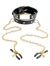 Fetish Fantasy Gold Collar Nipple Clamps Black