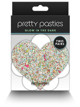 NS Novelties Pretty Pasties Heart and Flower Glow Nipple Cover 2 Pairs