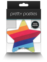 NS Novelties Pretty Pasties Pride Cross and Star Rainbow Nipple Cover 2 Pairs