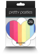 NS Novelties Pretty Pasties Pride Heart and Flower Rainbow Nipple Cover 2 Pairs