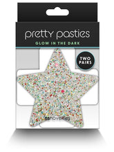 NS Novelties Pretty Pasties Star and Cross Glow Nipple Cover 2 Pairs