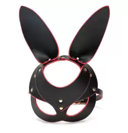 BDStyle Punk Gothic Cosplay Women Leather Bunny Ears Mask