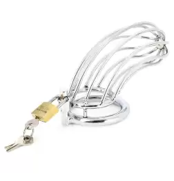 BDStyle Silver Caged Tiger Male Chastity Device