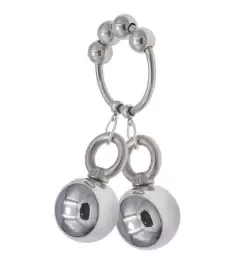 Metal Mens Ball Stretcher Weight Hanger 2 Balls