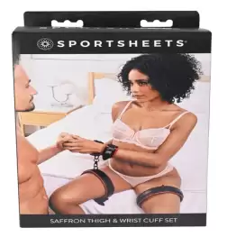 Saffron BDSM Play Thigh and Wrist Cuff Set