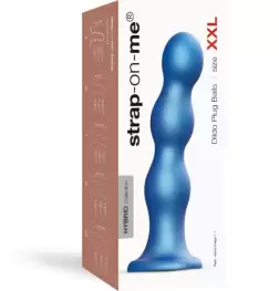 Strap On Me Dildo Plug Balls Metallic Blue