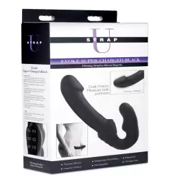 Strap U Evoke Rechargeable Vibrating Silicone Strap On Dildo